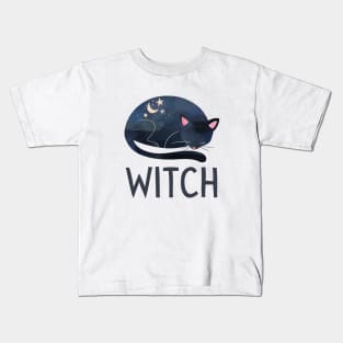 Witch Gift Cat Celestial Design Astrology Witchy Kids T-Shirt